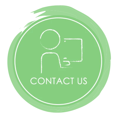 An icon reading "contact us"