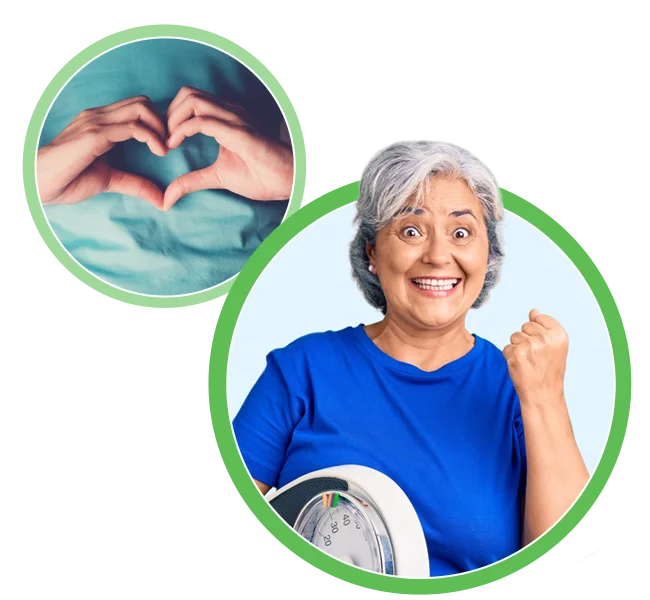 Weight Loss Pomona CA Woman with Scale HP v3 An excited woman celebrating her weight loss while holding a scale